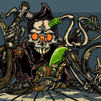 Image 1 of GRIM REAPER CHOPPER PRINT