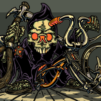 Image 1 of LOWRIDER BICYCLE GRIM REAPER PRINT