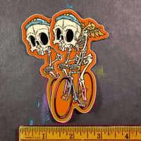 SMALL SKELETON CYCLIST STICKERS