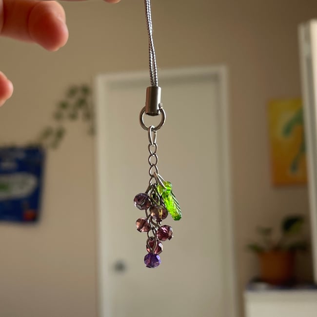 mini grape phone/bag charm