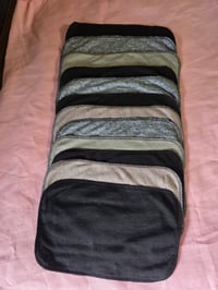 Image 1 of Linen 2 Ply Cloths- Set of 12 in Greys/Black