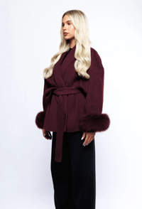 Image 4 of Milan Coat Burgandy