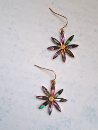Image 2 of Iridescent Bloom – Abalone Shell Flower Earrings