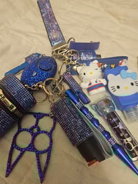 Image 1 of Blue Hello Kitty Bling Safety Keychain 