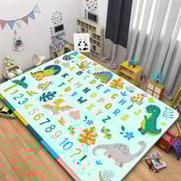 Image 2 of Kids Alphabet and Dinosaur Learning Mat, Polyester Fiber Educational Play Mat, with Non-Slip Bottom,