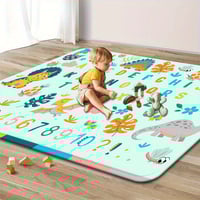 Image 4 of Kids Alphabet and Dinosaur Learning Mat, Polyester Fiber Educational Play Mat, with Non-Slip Bottom,