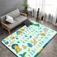 Image 5 of Kids Alphabet and Dinosaur Learning Mat, Polyester Fiber Educational Play Mat, with Non-Slip Bottom,