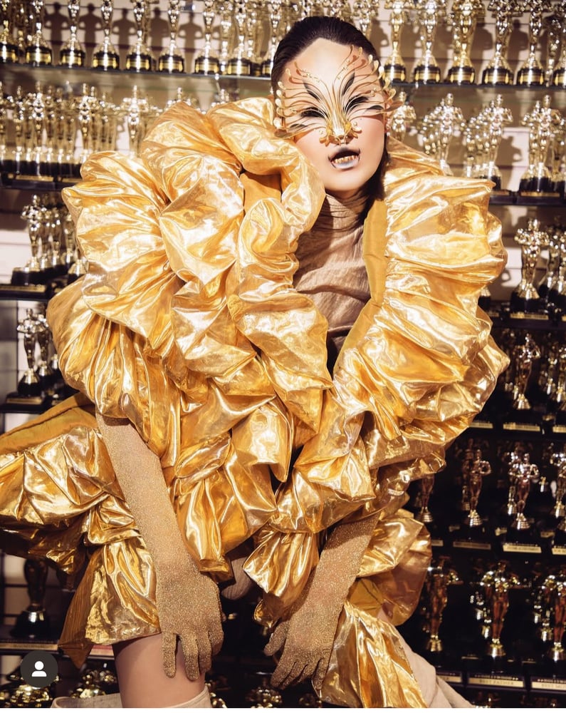 Image of Gold ruffle bag 