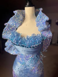 Image 1 of Ethereal Iridescent Ruffle Mermaid Gown