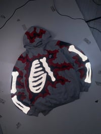 Image 4 of REWORKED NIKE CRACKY SKELETON REFLECTIVE HOODIE SIZE XXL
