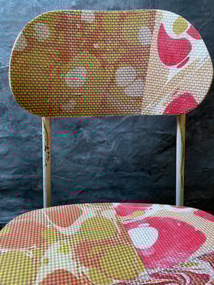 Image of Hand marbled textile chair - red