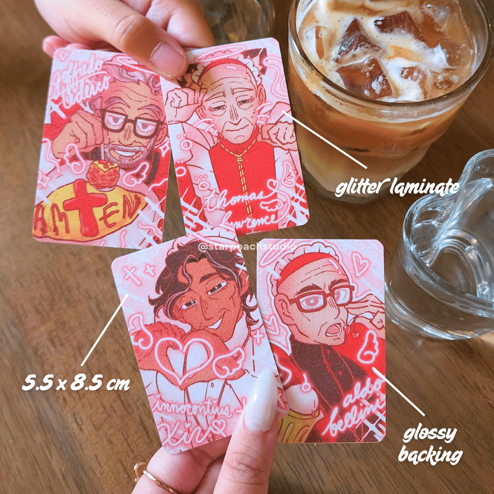 Image of 🐢 curia café photocards (conclave)