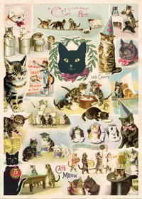Image 1 of Cavallini & Co. Cats Poster, Archival Paper, Matte Print
