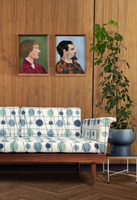 Image 1 of Festival Pavilion Linen Fabric - High Tide