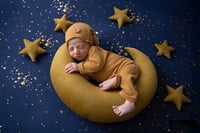 Image 2 of Newborn romper mustard buttons 