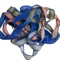 Image 2 of 1PC. SOLAR FLARE 42" hand dyed wrist wrap bracelet silk ribbonby COLOR KISSED SILK