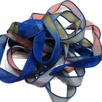 Image 4 of 1PC. SOLAR FLARE 42" hand dyed wrist wrap bracelet silk ribbonby COLOR KISSED SILK