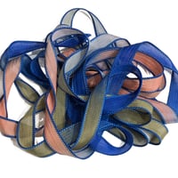 Image 5 of 1PC. SOLAR FLARE 42" hand dyed wrist wrap bracelet silk ribbonby COLOR KISSED SILK