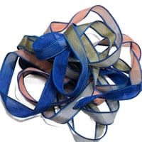 Image 6 of 1PC. SOLAR FLARE 42" hand dyed wrist wrap bracelet silk ribbonby COLOR KISSED SILK