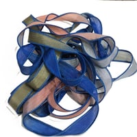 Image 3 of 1PC. SOLAR FLARE 42" hand dyed wrist wrap bracelet silk ribbonby COLOR KISSED SILK