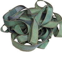 Image 2 of 1PC. GRASSHOPPERS 42" hand dyed wrist wrap bracelet silk ribbon/by COLOR KISSED SILK