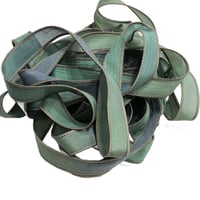 Image 3 of 1PC. GRASSHOPPERS 42" hand dyed wrist wrap bracelet silk ribbon/by COLOR KISSED SILK