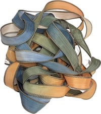 Image 1 of 1PC.  MAJESTIC  42" hand dyed wrist wrap bracelet silk ribbon/by COLOR KISSED SILK