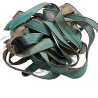 Image 3 of 1PC. SAFARI 42" hand dyed wrist wrap bracelet silk ribbon by COLOR KISSED SILK