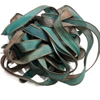Image 4 of 1PC. SAFARI 42" hand dyed wrist wrap bracelet silk ribbon by COLOR KISSED SILK