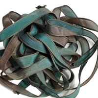 Image 1 of 1PC. SAFARI 42" hand dyed wrist wrap bracelet silk ribbon by COLOR KISSED SILK