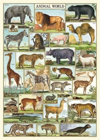 Image 1 of Cavallini & Co. Animal World Poster, Archival Paper, Matte Print