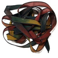 Image 1 of 1PC. UTOPIA 42" hand dyed wrist wrap bracelet silk ribbon/by COLOR KISSED SILK