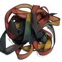 Image 4 of 1PC. UTOPIA 42" hand dyed wrist wrap bracelet silk ribbon/by COLOR KISSED SILK