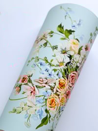 Image 2 of HOLLYHOCK BOUQUET ON SKY BLUE - GICLÉE PRINT