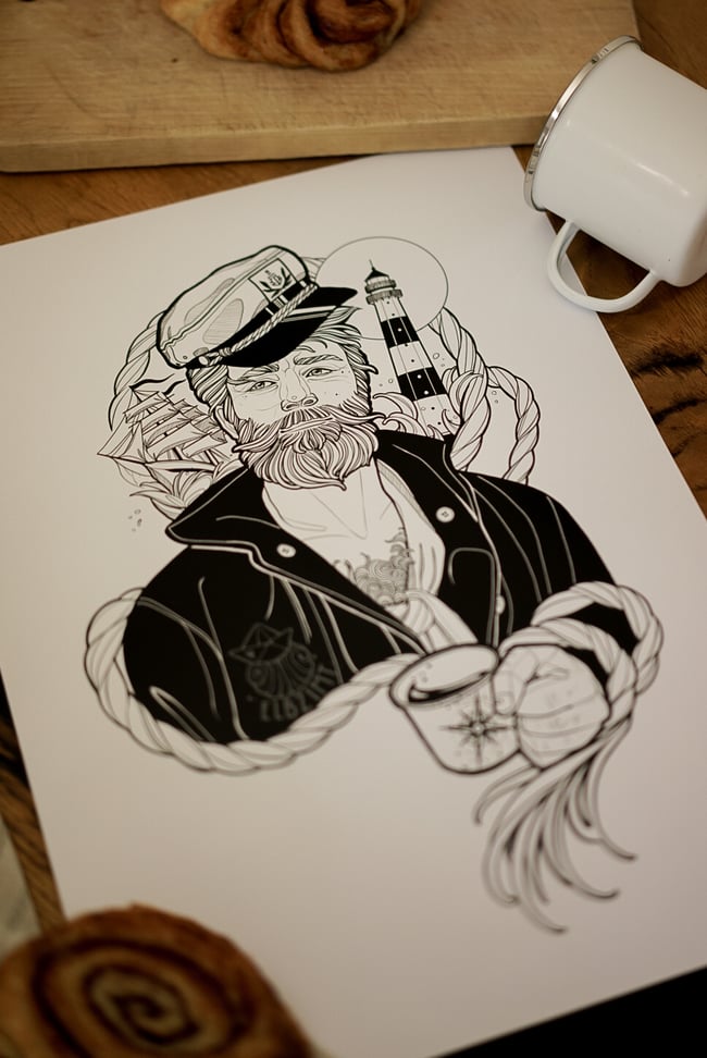 Hamburger Kapitän Print