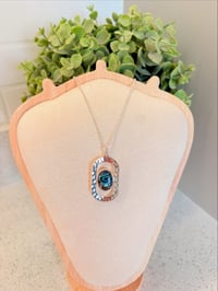 Image 1 of Hammered Natural Abalone/blue Pendant