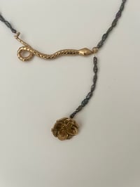 Image 4 of Snake Chasing a Flower Necklace