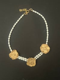 Image 1 of Flower & Pearl Choker
