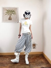 Image 3 of Detachable Collar Black and White Polka Dot Baseball Cap