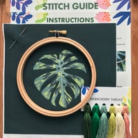 Image 2 of Monstera Leaf Botanical Embroidery Kit 