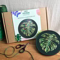Image 3 of Monstera Leaf Botanical Embroidery Kit 