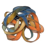 Image 1 of 1PC. GRAND FINALE 42" Hand Dyed Finished Edge Silk Wrist Wrap Bracelet/Jewelry/Craft Ribbons
