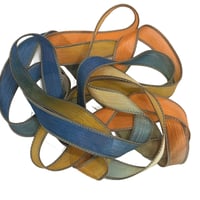 Image 2 of 1PC. GRAND FINALE 42" Hand Dyed Finished Edge Silk Wrist Wrap Bracelet/Jewelry/Craft Ribbons