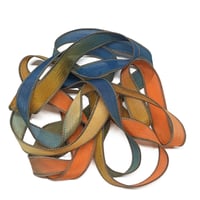 Image 3 of 1PC. GRAND FINALE 42" Hand Dyed Finished Edge Silk Wrist Wrap Bracelet/Jewelry/Craft Ribbons