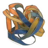 Image 4 of 1PC. GRAND FINALE 42" Hand Dyed Finished Edge Silk Wrist Wrap Bracelet/Jewelry/Craft Ribbons