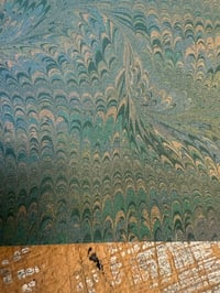 Image 2 of Metallic Hand Marbled Book-cloth // No.4