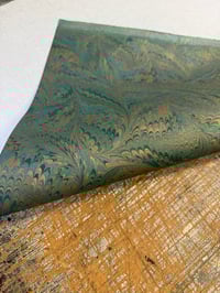 Image 3 of Metallic Hand Marbled Book-cloth // No.4