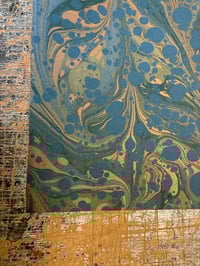 Image 2 of Metallic Hand Marbled Book-cloth // No.9
