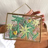 Image 3 of Passion Flowers Framed Embroidery 