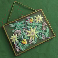 Image 1 of Passion Flowers Framed Embroidery 